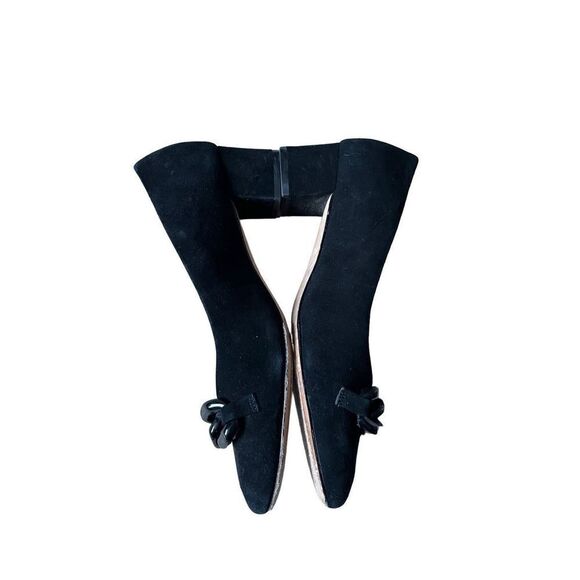 Kate Spade Kacey Black Suede Block Heels 7.5 B Pumps Slip On - Picture 2 of 10